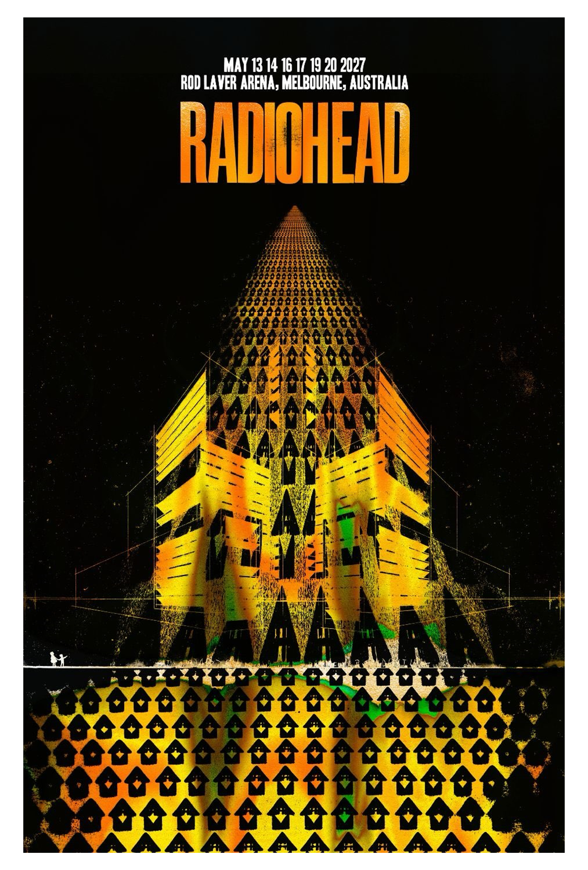 radiohead 2027 melbourne tour poster rod laver arena concert poster australia may show dates music wall art merch OPMYT - merchtourboutique