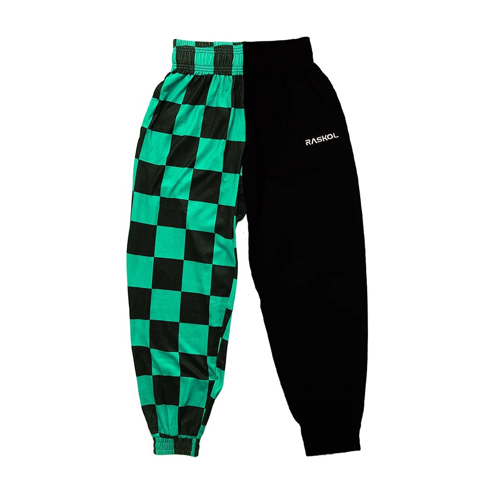Raskol Apparel Store Merch Split Green Checkered Sweatpants Presents For Brothers