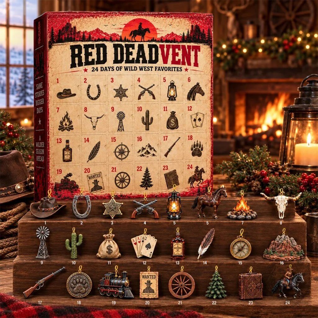 Red Dead Redemption Advent Calendar 2026 24 Wild West Collectibles Christmas Ornaments Decor