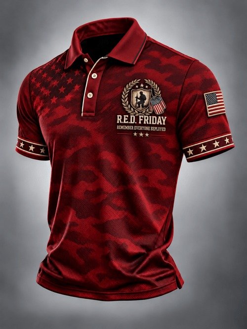 Red Friday Remember Everyone Deployed Camo Polo Shirt Military Support Apparel Gift For Soldiers