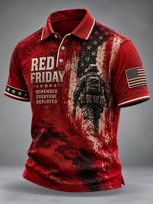 Red Friday Remember Everyone Deployed Polo Shirt Military Support Apparel Gift For Husband
