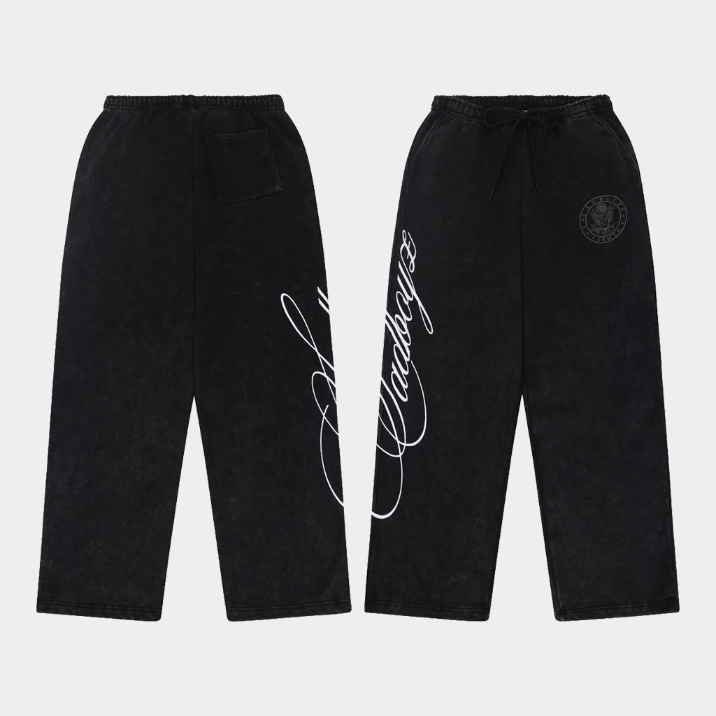 Sad Boyz Merch 2026 Script Sweatpants Black Sad Boyz Clothing Present For Friends