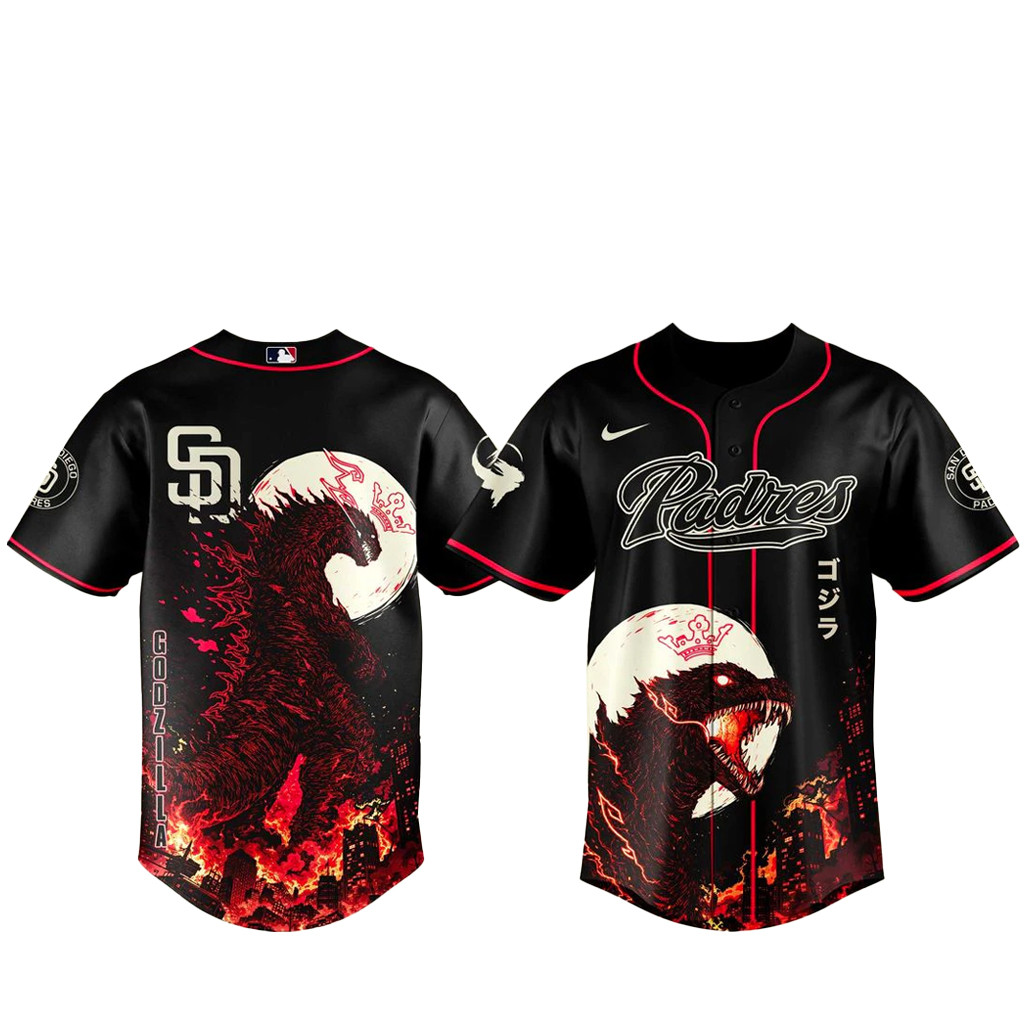 San Diego Padres x Godzilla Minus Zero Baseball Jersey 1 - Unicasport San Diego Padres x Godzilla Minus Zero Baseball Jersey