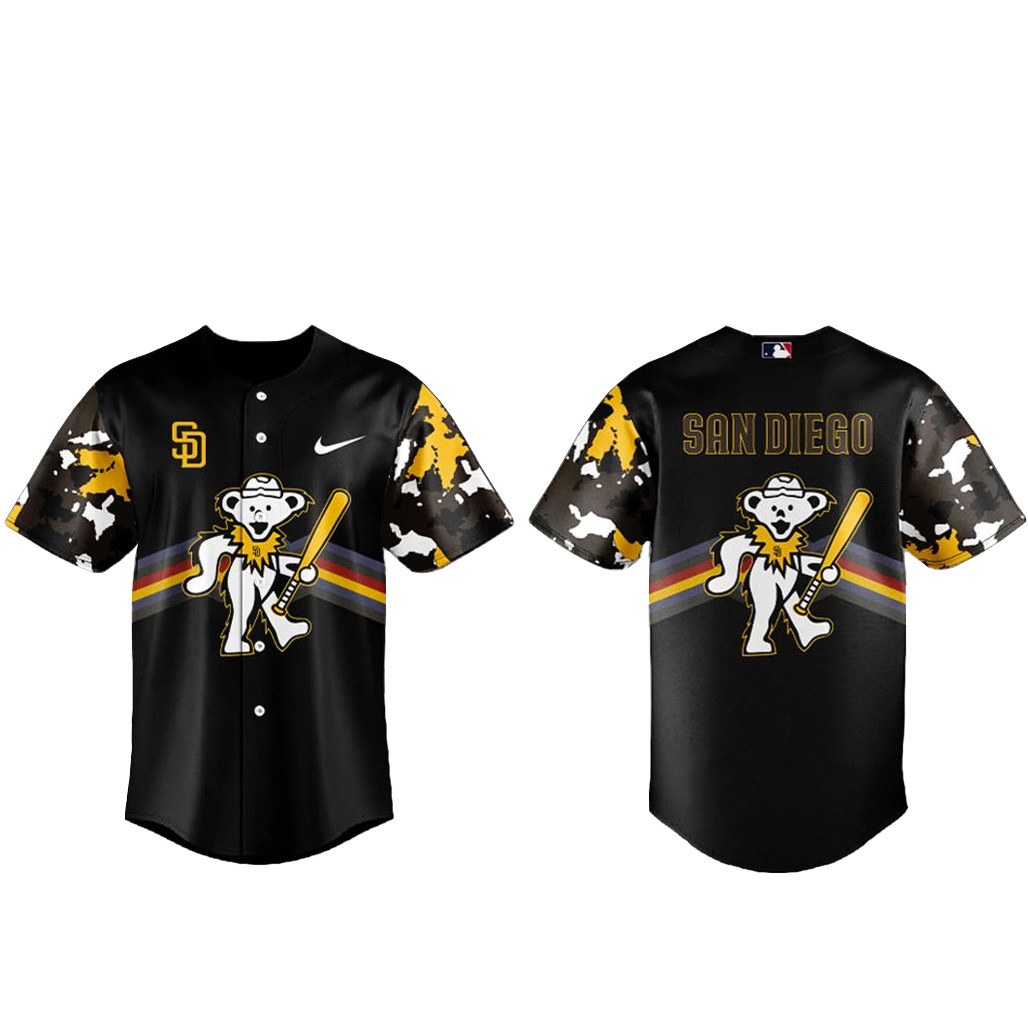 San Diego Padres x Grateful Dead Night 2026 Baseball Jersey 1 - Unicasport San Diego Padres x Grateful Dead Night 2026 Baseball Jersey