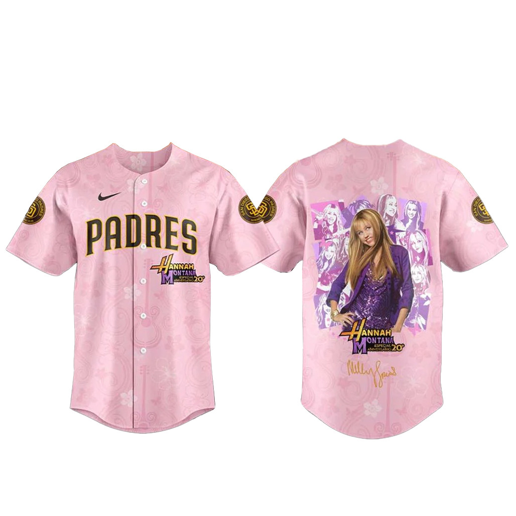 San Diego Padres x Hannah Montana 20th Anniversary Baseball Jersey 1 - Unicasport San Diego Padres x Hannah Montana 20th Anniversary Baseball Jersey