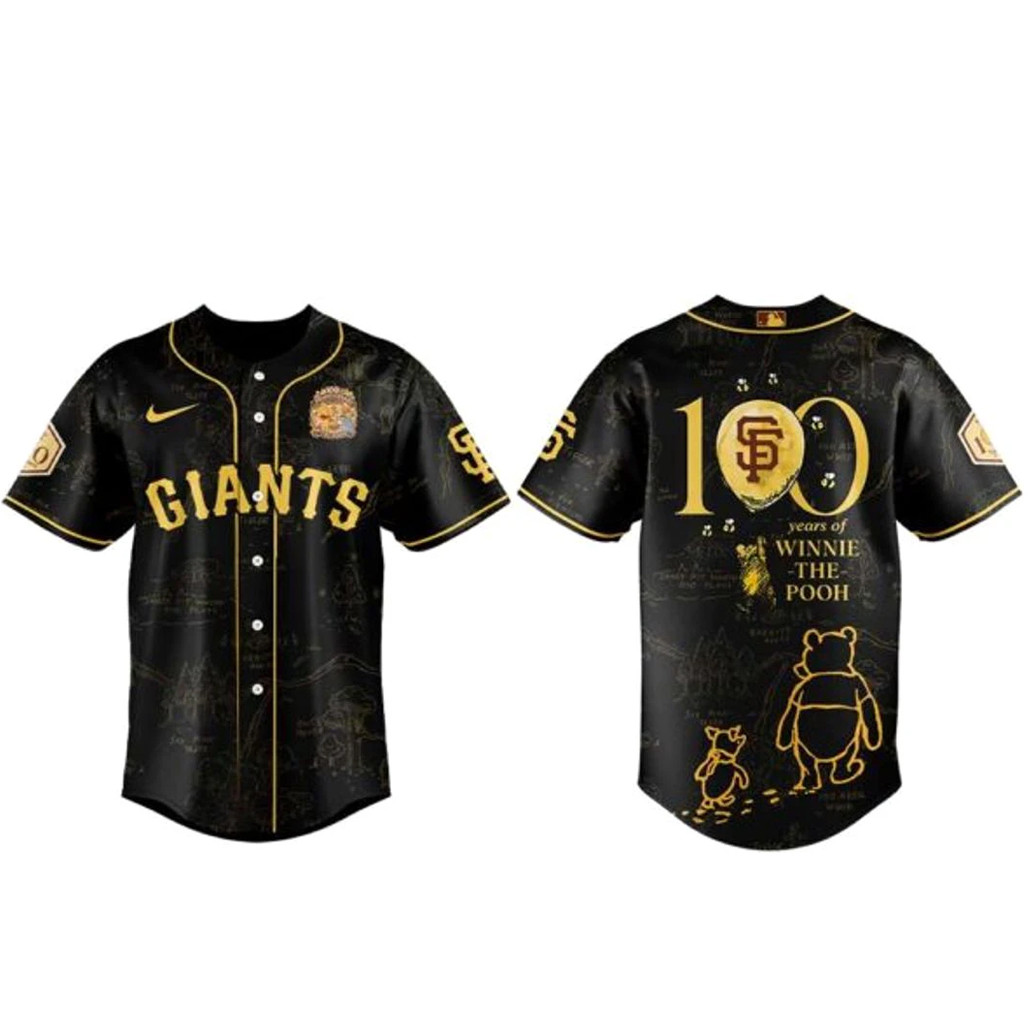 San Francisco Giants x Winnie The Pooh 100th Anniversary Baseball Jersey 1 - Unicasport San Francisco Giants x Winnie The Pooh 100th Anniversary Baseball Jersey