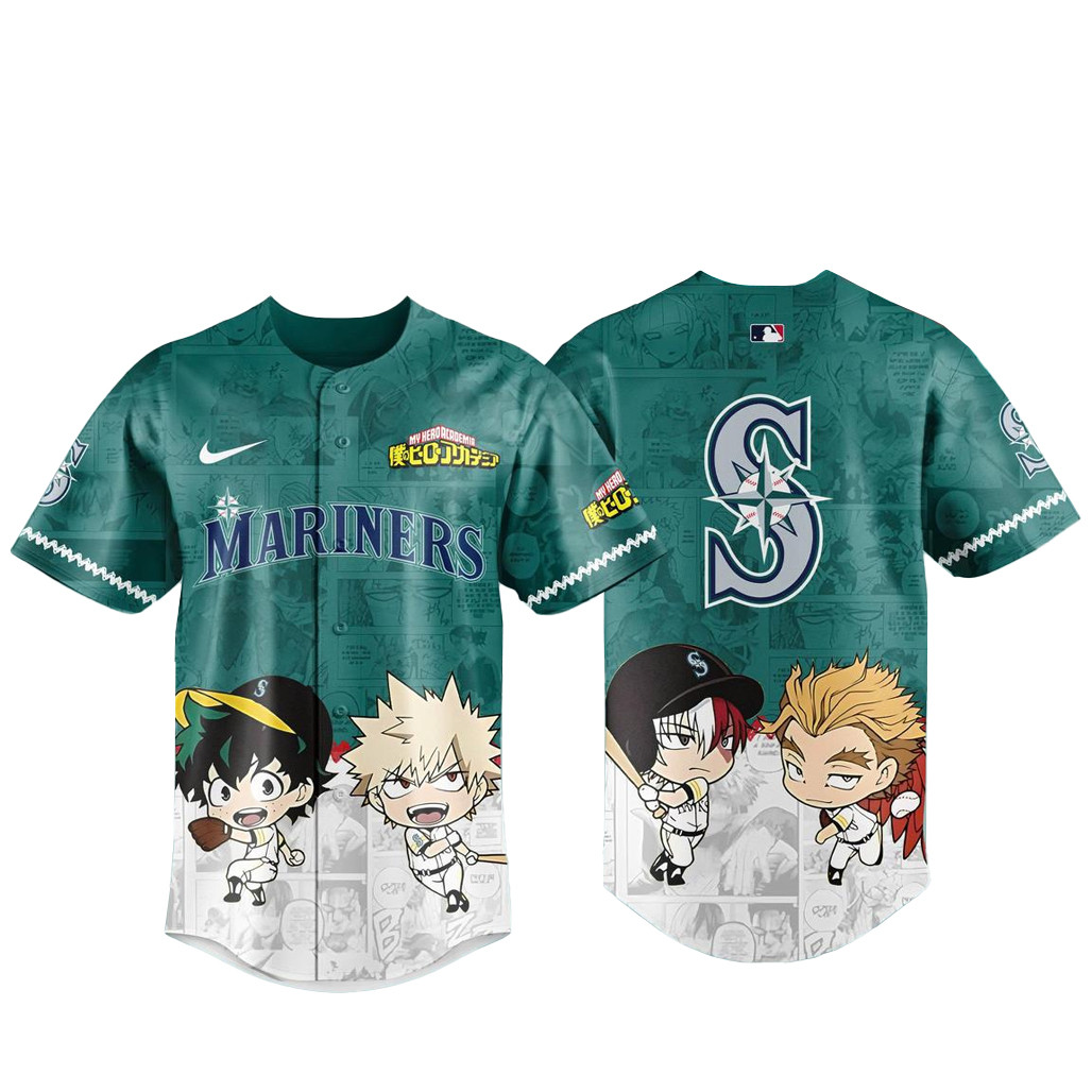 Seatle Mariners My Hero Academia x Anime Night 2026 Baseball Jersey 1 - Unicasport Seatle Mariners My Hero Academia x Anime Night 2026 Baseball Jersey