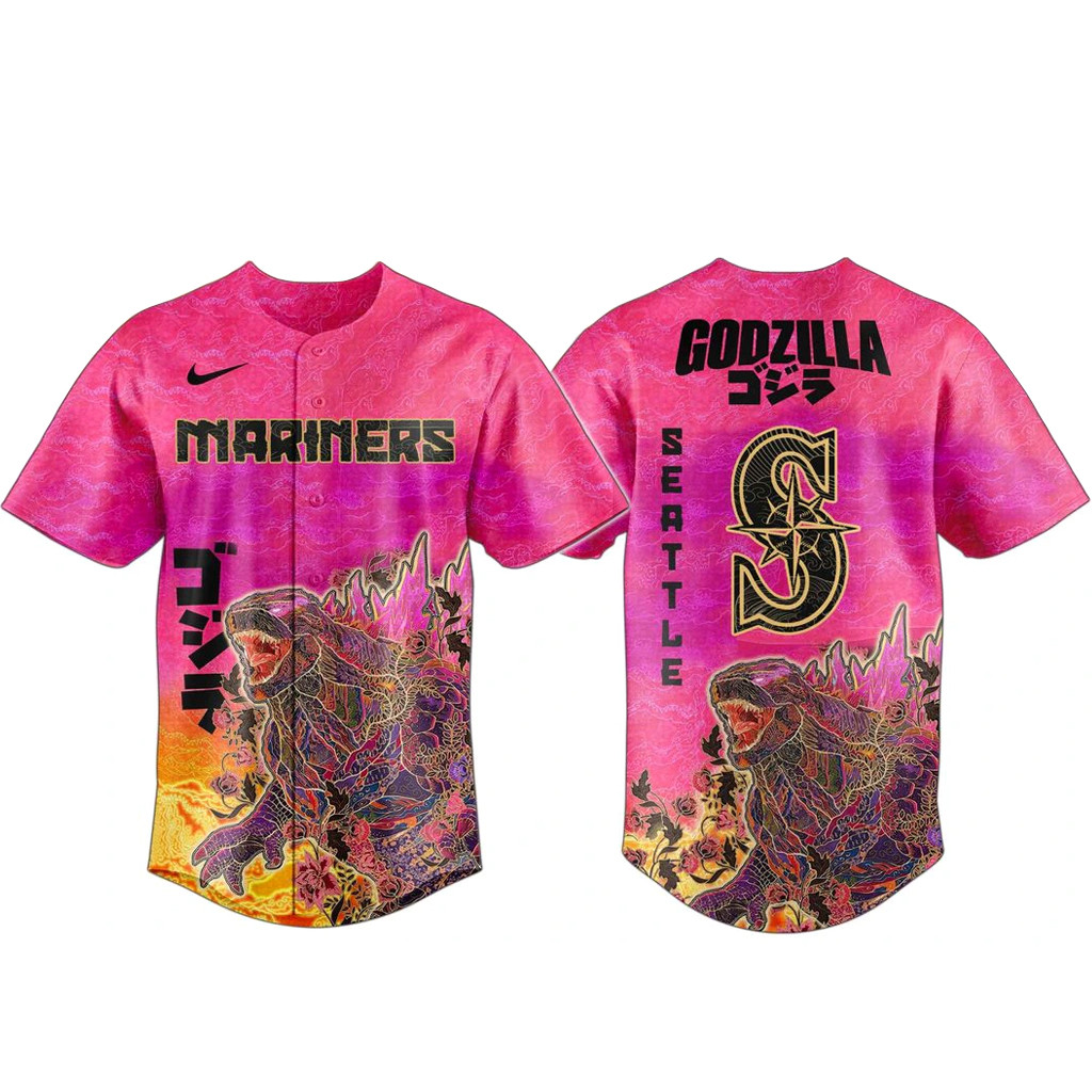 Seattle Mariners King of Monsters Baseball Jersey 1 - Unicasport Seattle Mariners King of Monsters Baseball Jersey