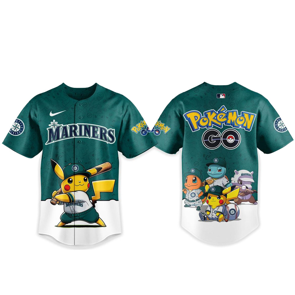 Seattle Mariners Pokemon Go Night 2026 Baseball Jersey 1 - Unicasport Seattle Mariners Pokemon Go Night 2026 Baseball Jersey