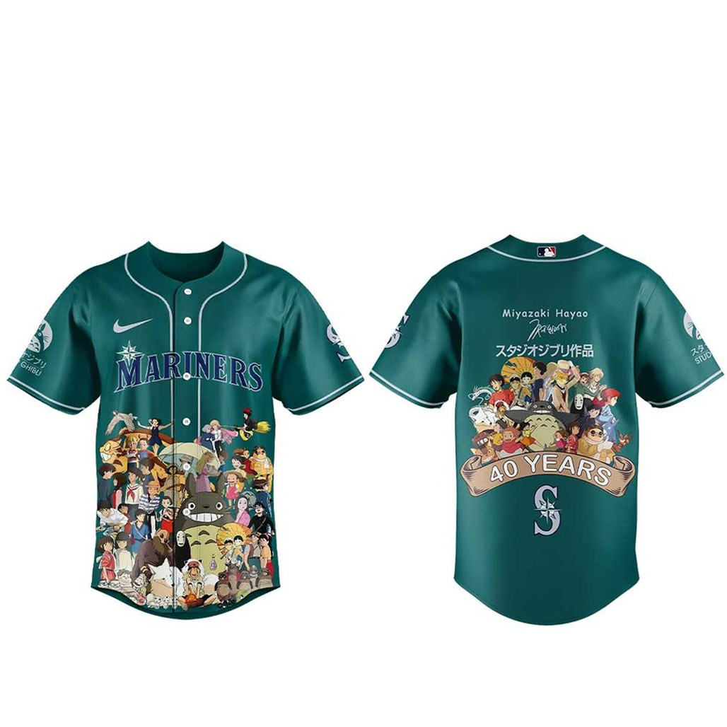 Seattle Mariners Studio Ghibli 40th Anniversary 2026 Baseball Jersey 1 - Unicasport Seattle Mariners Studio Ghibli 40th Anniversary 2026 Baseball Jersey
