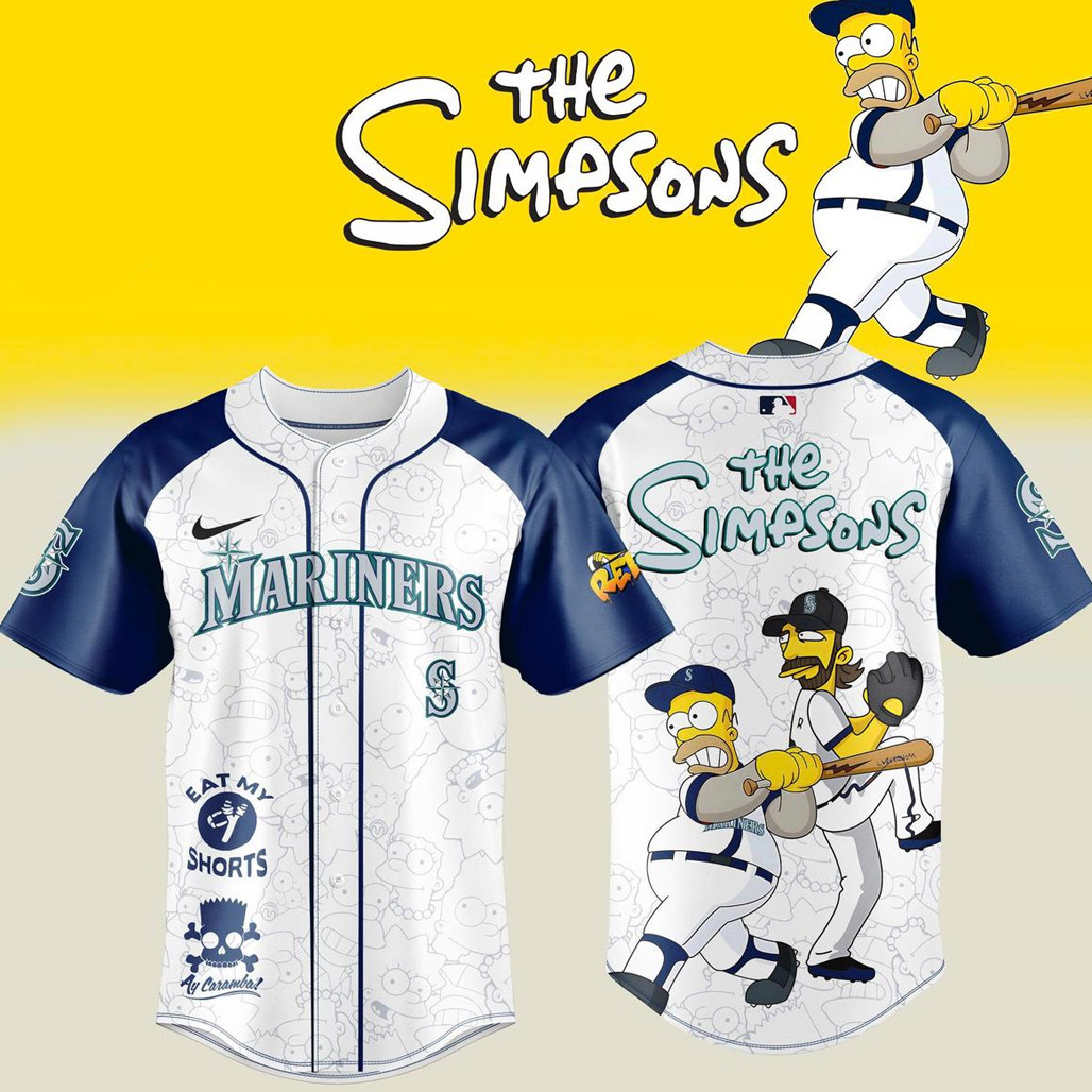 Seattle Mariners The Simpsons Eat My Shorts 2026 Baseball Jersey 1 - Unicasport Seattle Mariners The Simpsons Eat My Shorts 2026 Baseball Jersey