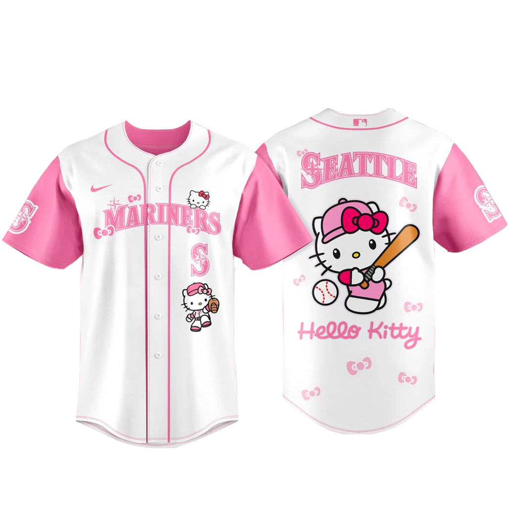 Seattle Mariners x Hello Kitty 2026 Pink Baseball Jersey 1 - Unicasport Seattle Mariners x Hello Kitty 2026 Pink Baseball Jersey