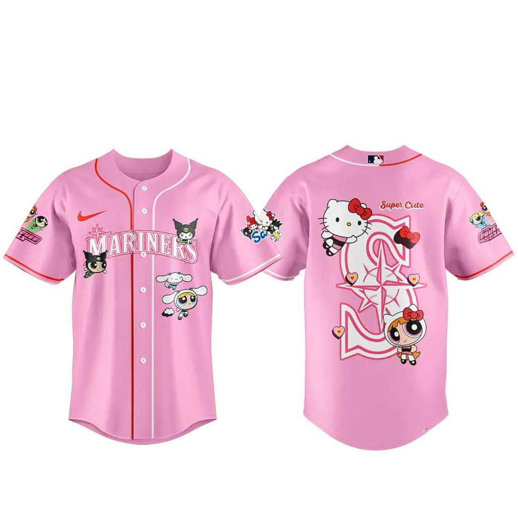 Seattle Mariners x Hello Kitty and Friends The Powerpuff Girls 2026 Baseball Jersey 1 - Unicasport Seattle Mariners x Hello Kitty and Friends The Powerpuff Girls 2026 Baseball Jersey