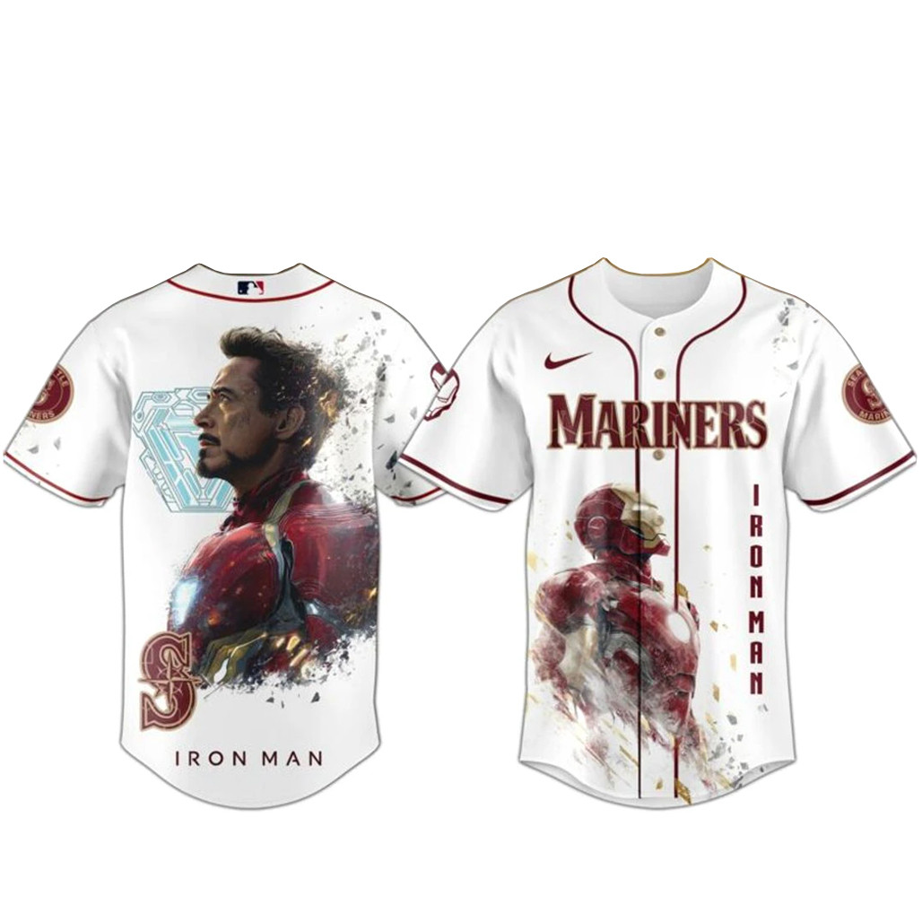 Seattle Mariners x Iron Man Game Day Baseball Jersey 1 - Unicasport Seattle Mariners x Iron Man Game Day Baseball Jersey