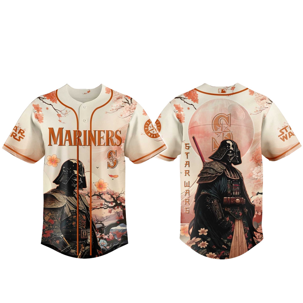 Seattle Mariners x Star Wars Cherry Blossom 2026 Baseball Jersey 1 - Unicasport Seattle Mariners x Star Wars Cherry Blossom 2026 Baseball Jersey