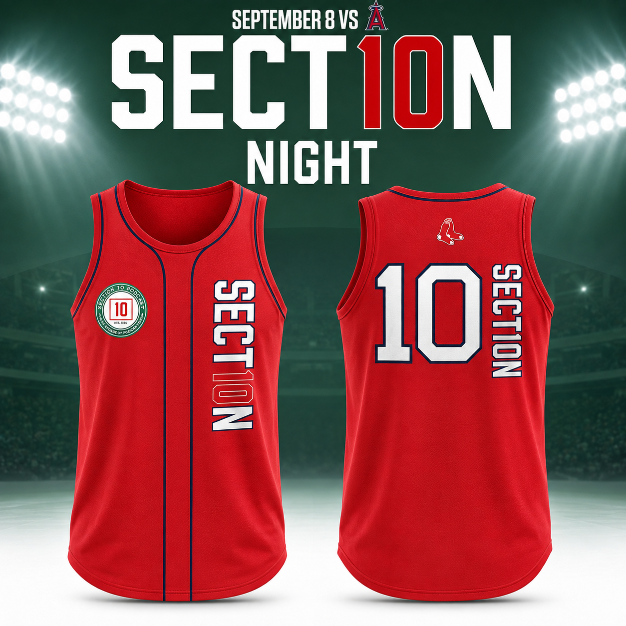 SECTION 10 NIGHT Boston Red Sox September 8, 2026 Jersey Merch
