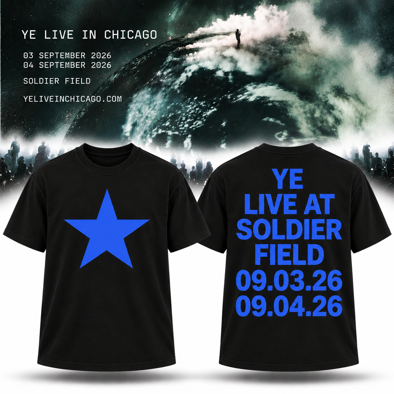 sep 3 4 2026 ye kanye west soldier field chicago t shirt merch 094QQ - merchtourboutique