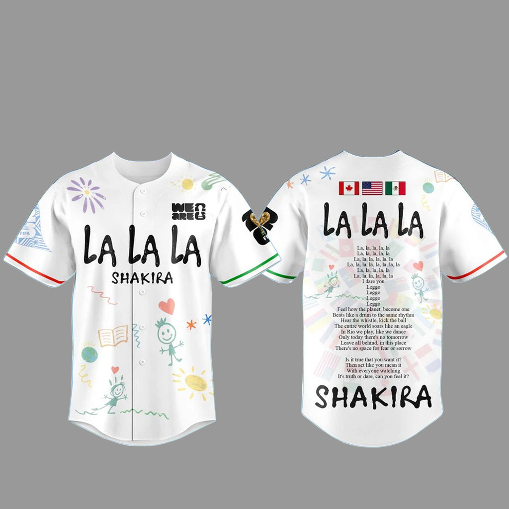 Shakira La La La World Cup Tour Baseball Jersey 1 - Unicasport Shakira La La La World Cup Tour Baseball Jersey
