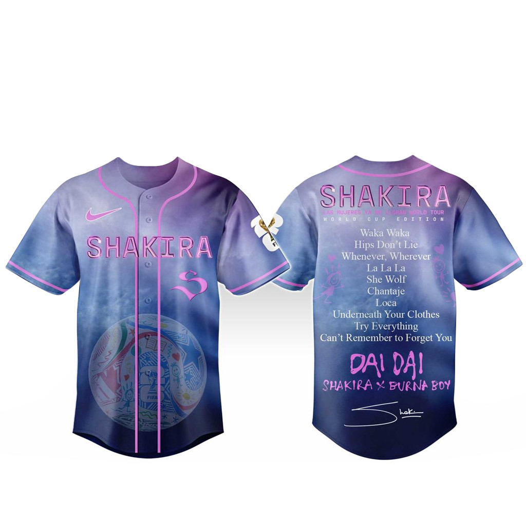 Shakira Las Mujeres Ya No Lloran Tour World Cup 2026 Baseball Jersey 1 - Unicasport Shakira Las Mujeres Ya No Lloran Tour World Cup 2026 Baseball Jersey