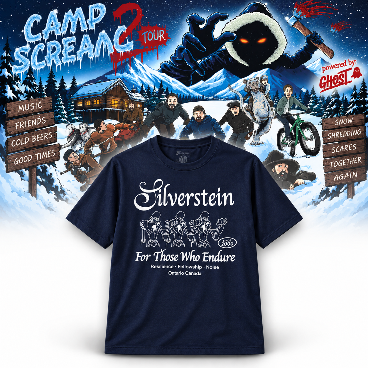 silverstein camp screamo 2026 tour for those who endure t shirt merch tour F3ygV - merchtourboutique