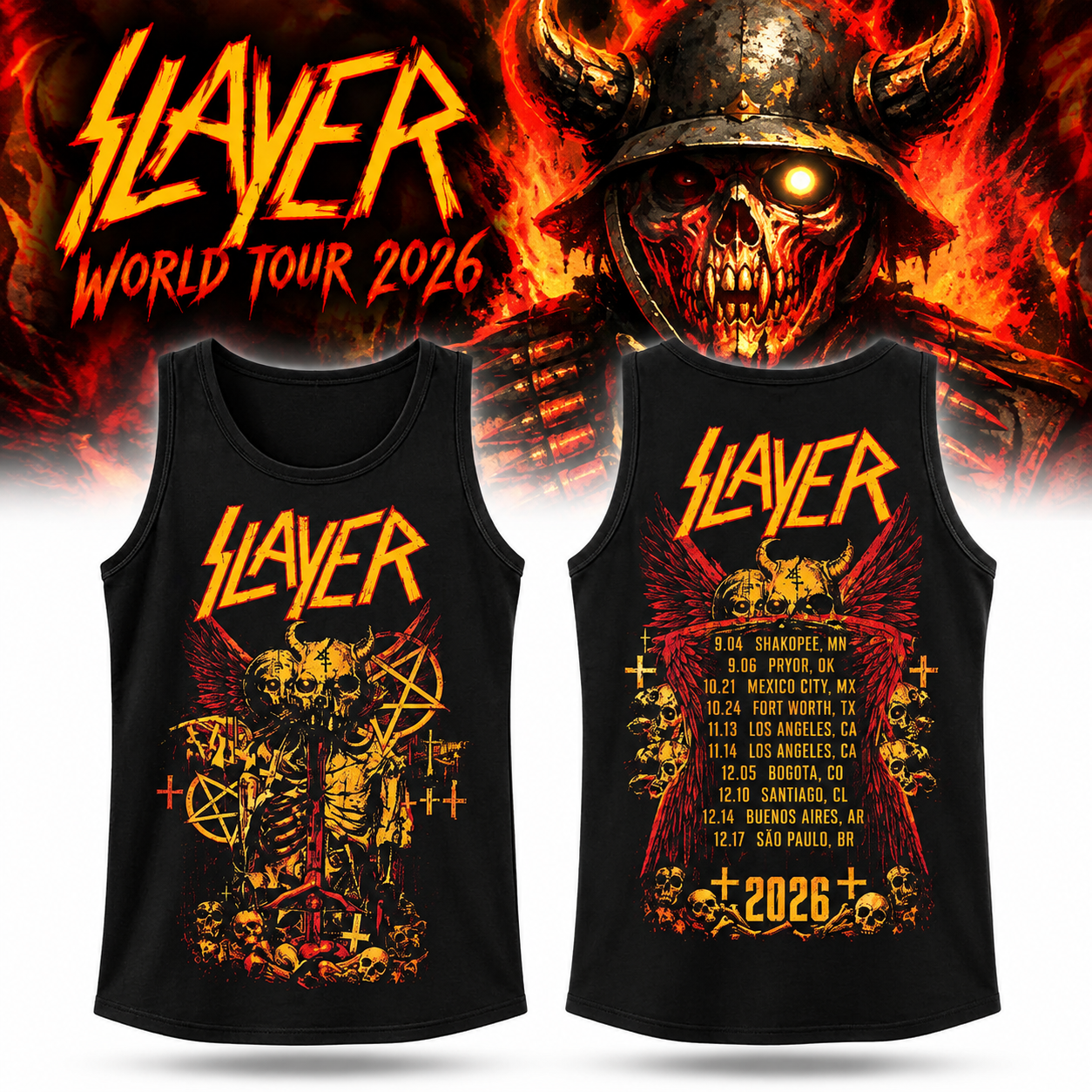 slayer reign in blood 40th anniversary tour tank top shirt 2026 merch skull 1q6lo - merchtourboutique