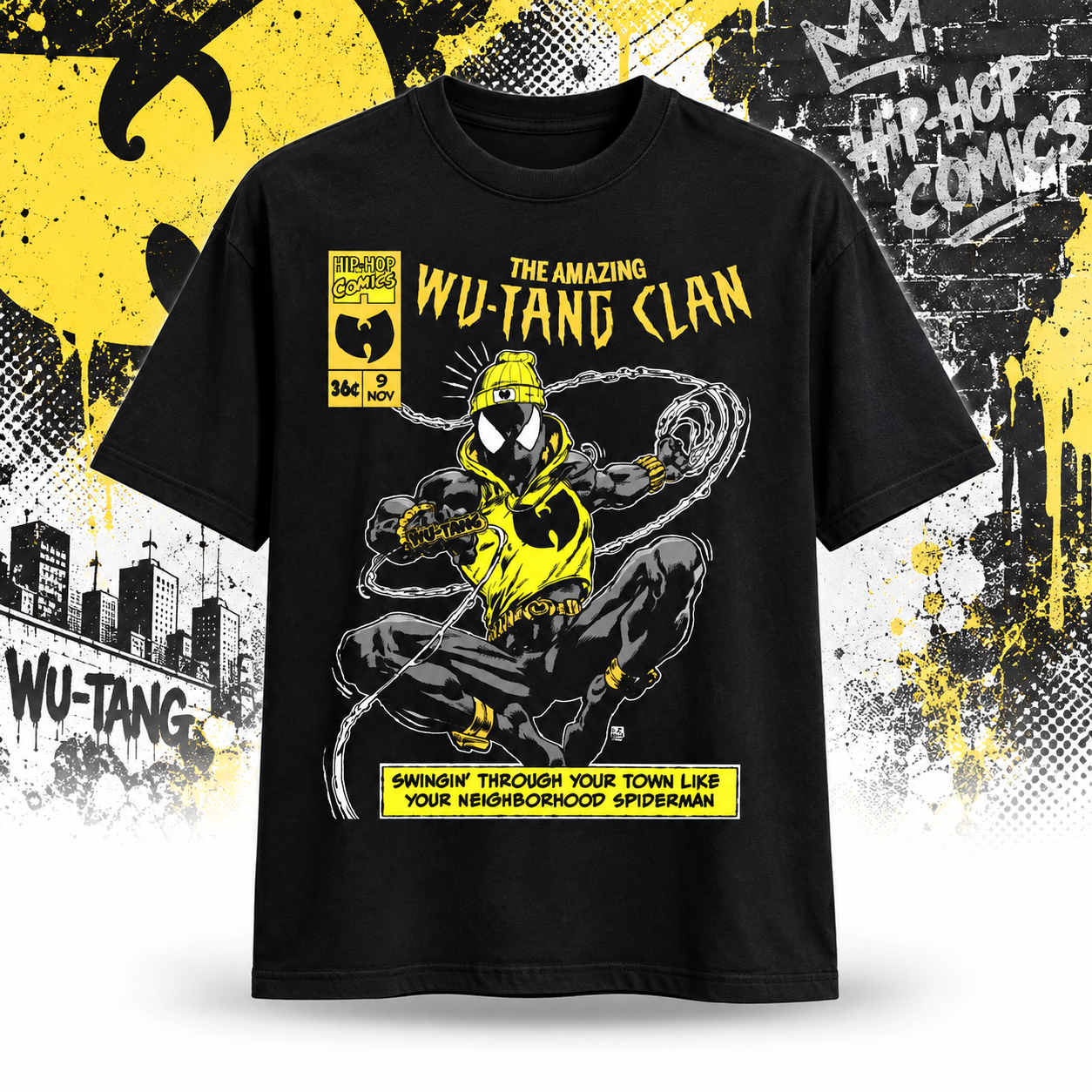 Spider-Man Spider Wu Premium T-Shirt Wu-Tang Clan 2026 Merch 1 - merchtourboutique spider man spider wu premium t shirt wu tang clan 2026 merch WlKKF - merchtourboutique
