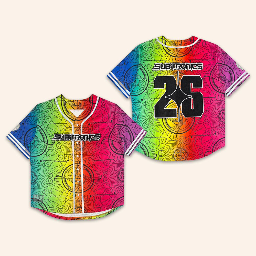 Subtronics Merch Prism Baseball Jersey EDM Concert Attire Gifts For Subtronics