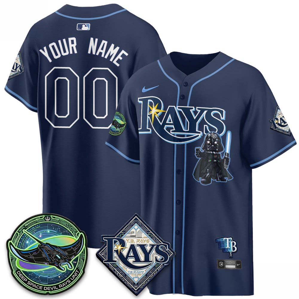 Tampa Bay Rays x Star Wars Navy Custom Baseball Jersey
