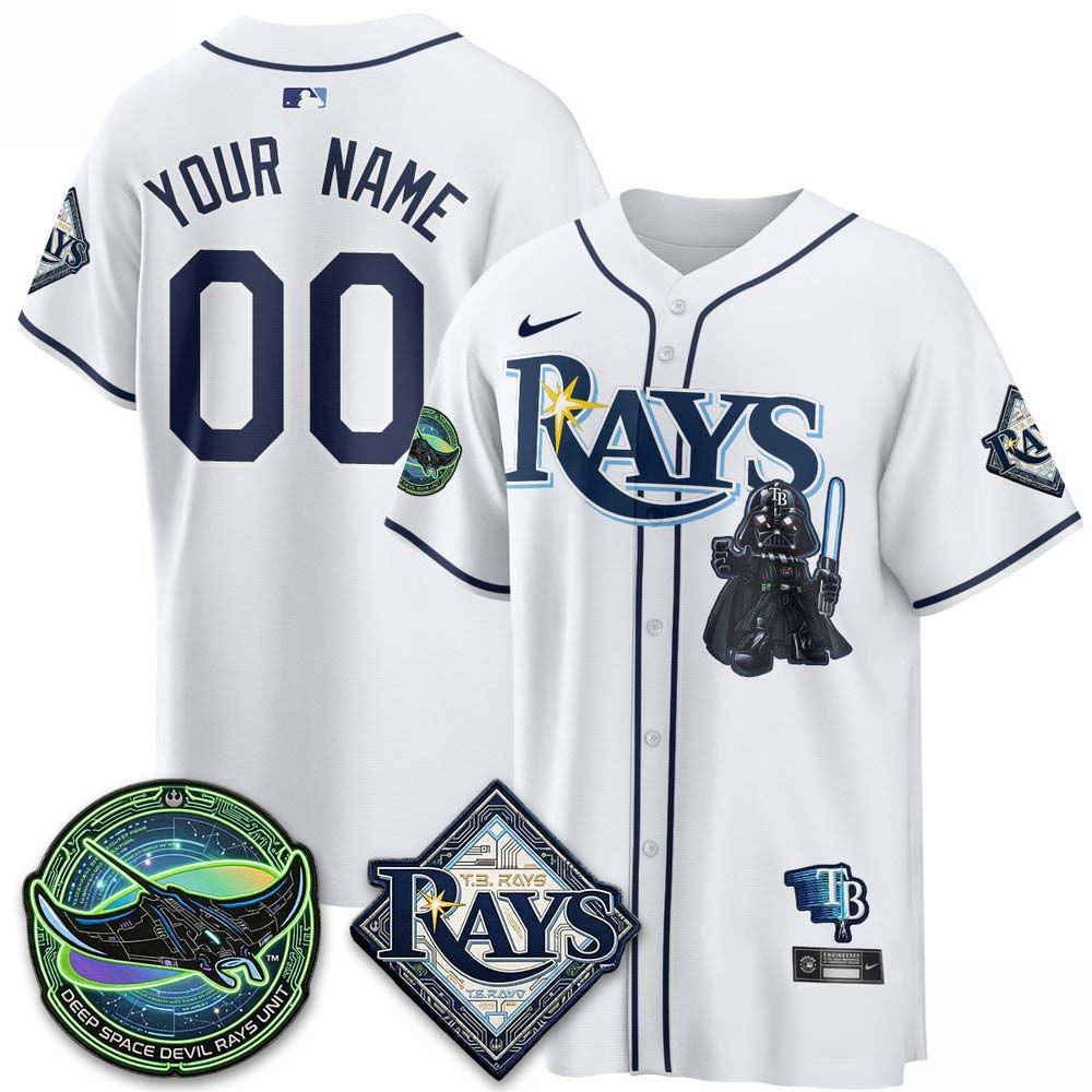 Tampa Bay Rays x Star Wars White Custom Baseball Jersey