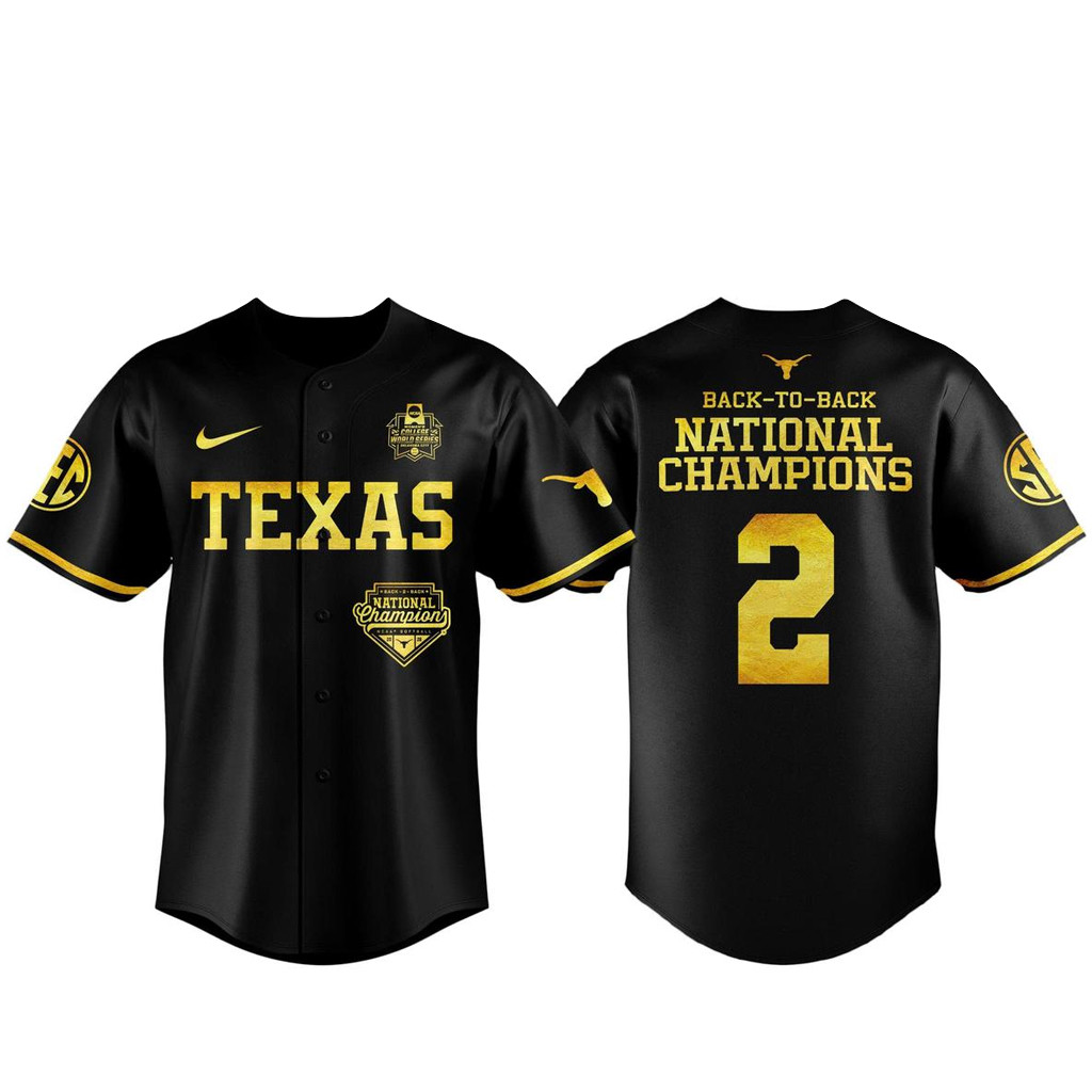 Texas Longhorns 2026 NCAA Softball College World Series National Champions Baseball Jersey 1 - Unicasport Texas Longhorns 2026 NCAA Softball College World Series National Champions Baseball Jersey
