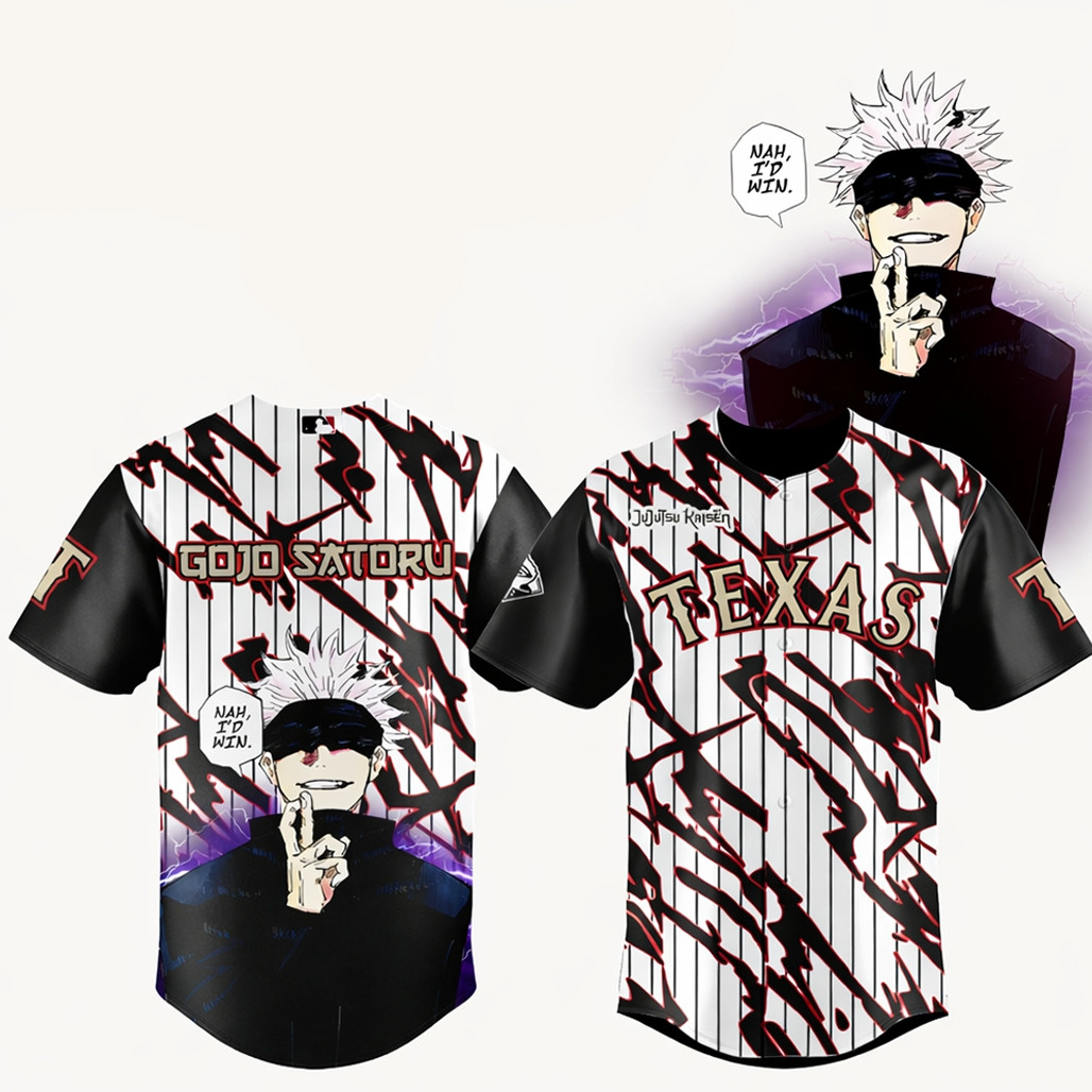 Texas Rangers Jujutsu Kaisen Satoru Gojo 2026 Baseball Jersey