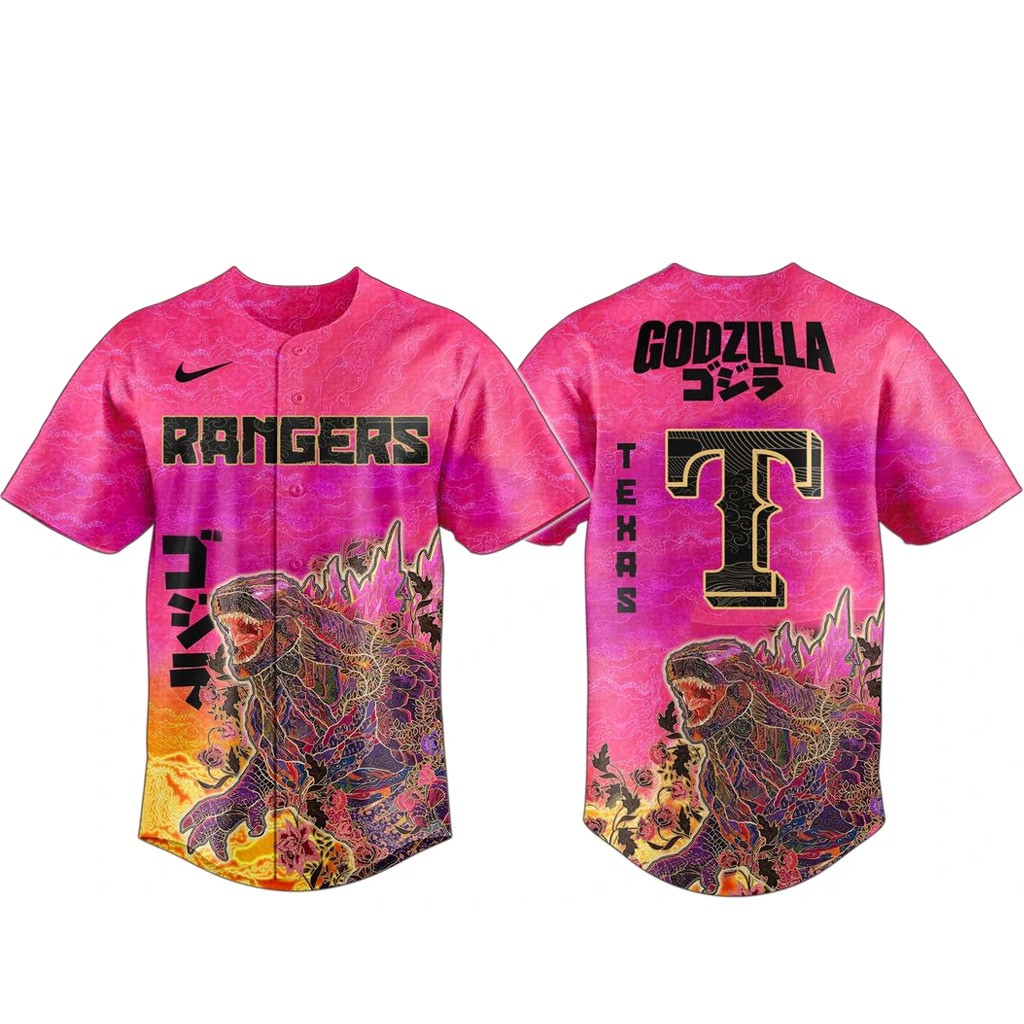 Texas Rangers King of Monsters Baseball Jersey 1 - Unicasport Texas Rangers King of Monsters Baseball Jersey