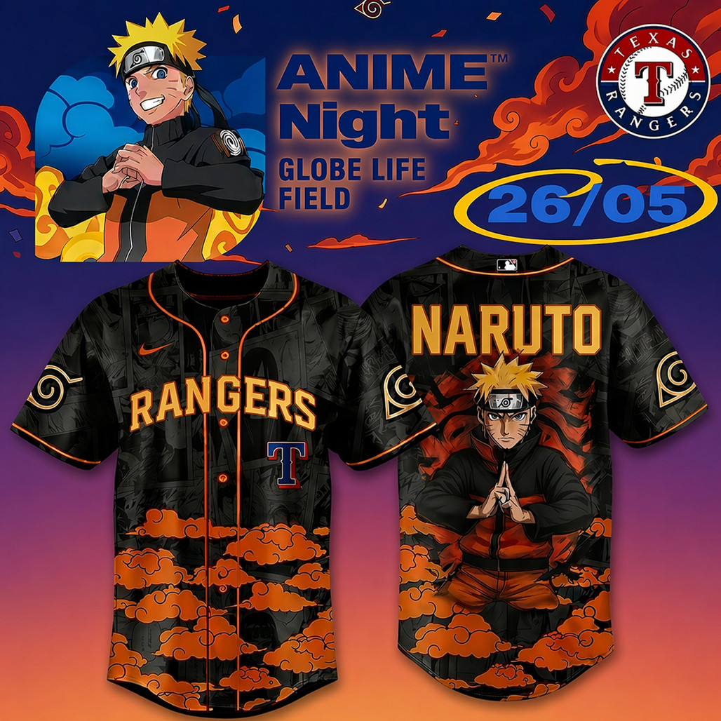 Texas Rangers Naruto Anime Night 2026 Baseball Jersey 1 - Unicasport Texas Rangers Naruto Anime Night 2026 Baseball Jersey