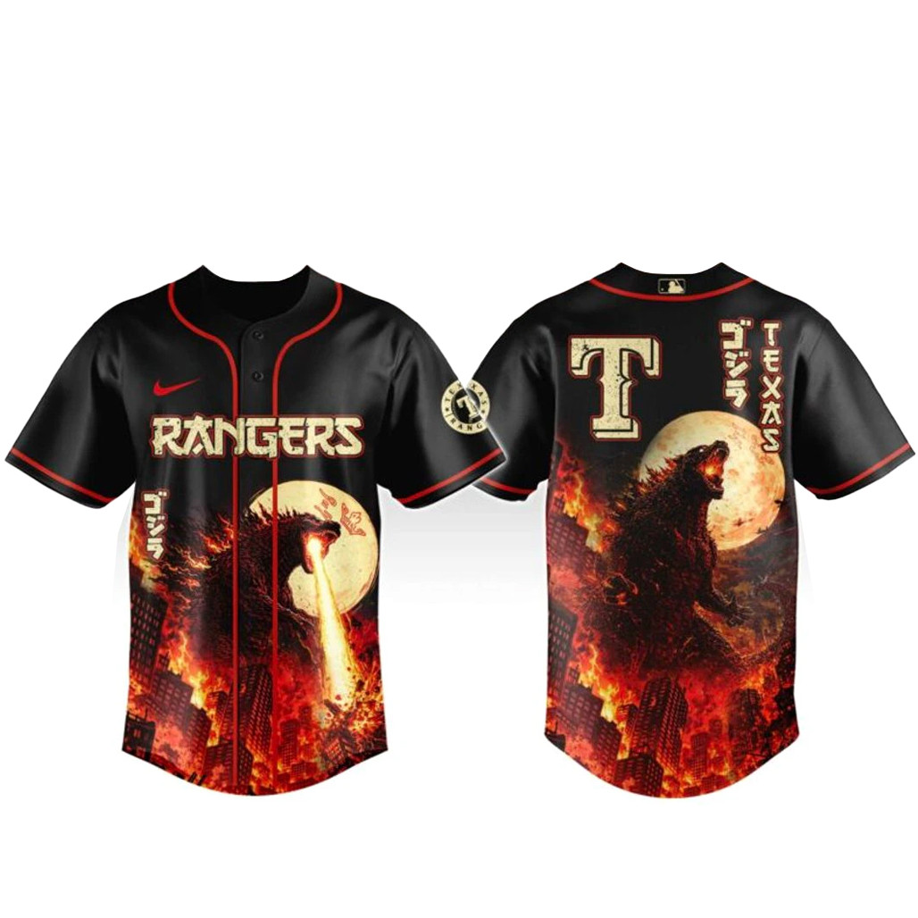 Texas Rangers x Godzilla King of Monsters Baseball Jersey