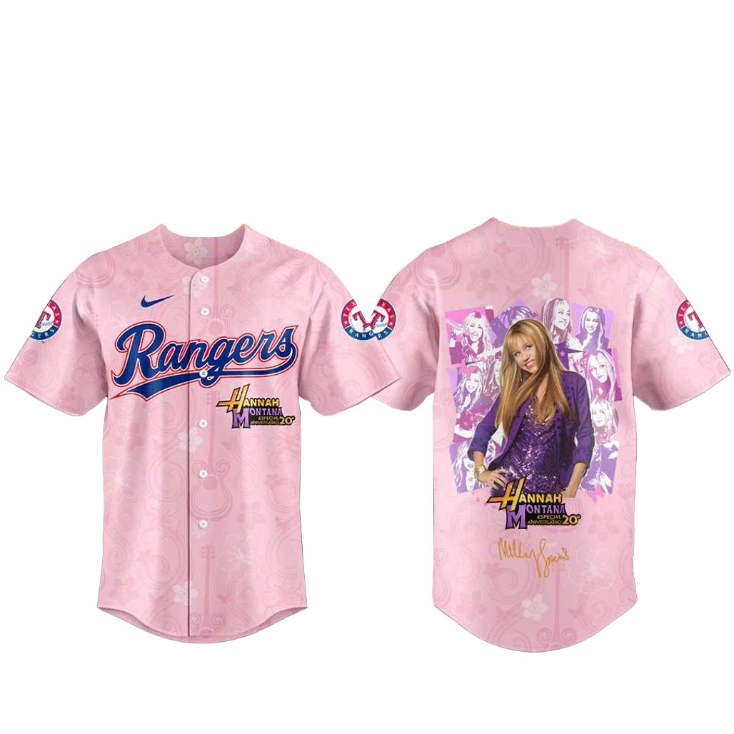 Texas Rangers x Hannah Montana 20th Anniversary Baseball Jersey 1 - Unicasport Texas Rangers x Hannah Montana 20th Anniversary Baseball Jersey