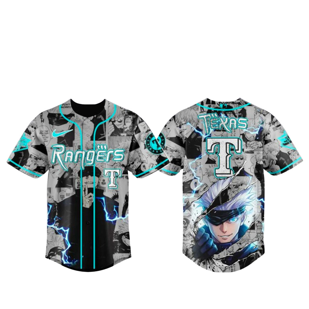 Texas Rangers x Jujutes Kaisen Infinite Void Baseball Jersey 1 - Unicasport Texas Rangers x Jujutes Kaisen Infinite Void Baseball Jersey