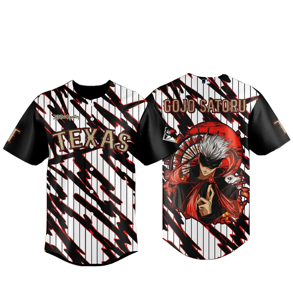 Texas Rangers x Jujutsu Kaisen Night 2026 Gojo Satoru Version 2 Baseball Jersey