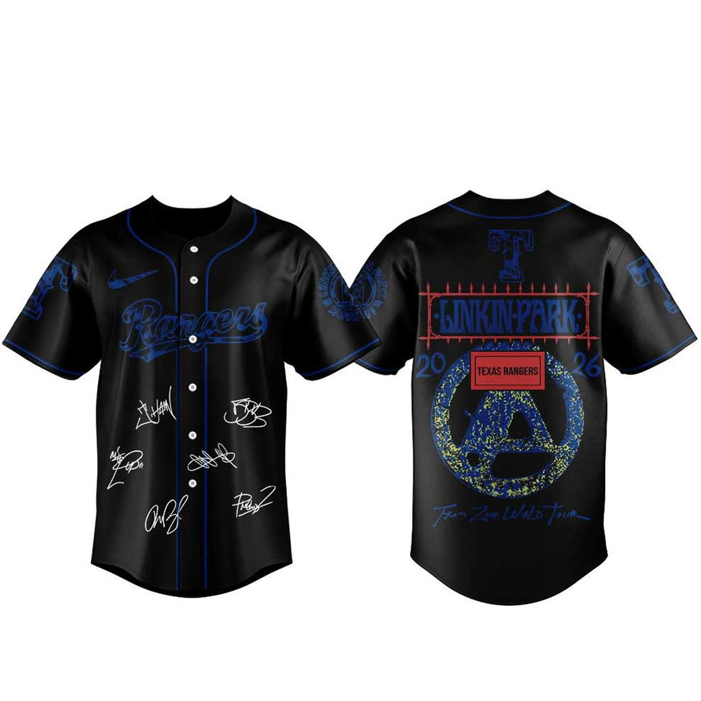 Texas Rangers x Linkin Park From Zero World Tour 2026 Baseball Jersey 1 - Unicasport Texas Rangers x Linkin Park From Zero World Tour 2026 Baseball Jersey