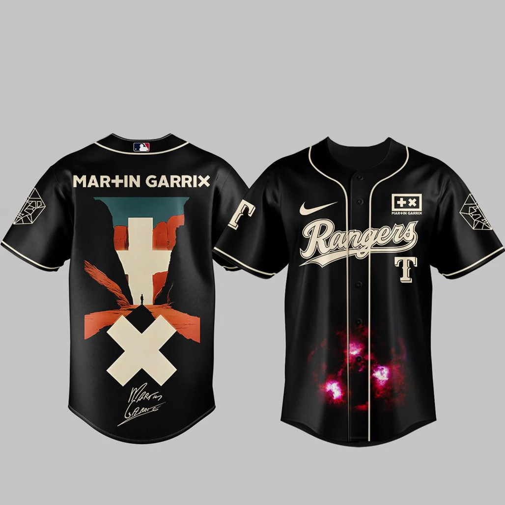 Texas Rangers x Martin Garrix Americas Tour 2026 Baseball Jersey 1 - Unicasport Texas Rangers x Martin Garrix Americas Tour 2026 Baseball Jersey