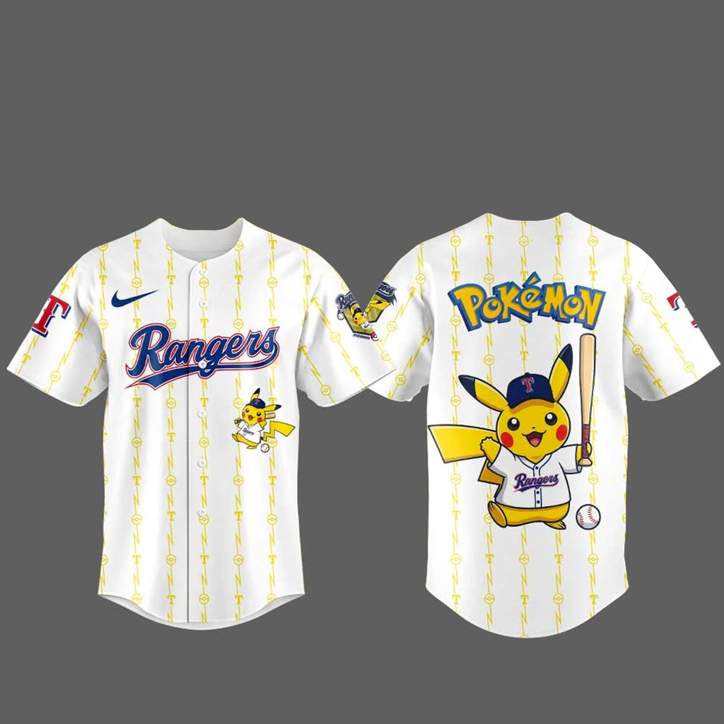 Texas Rangers x Pokemon 2026 Baseball Jersey 1 - Unicasport Texas Rangers x Pokemon 2026 Baseball Jersey