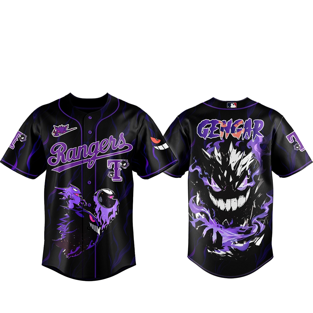 Texas Rangers x Pokemon Gengar 2026 Baseball Jersey Version 2 1 - Unicasport Texas Rangers x Pokemon Gengar 2026 Baseball Jersey Version 2