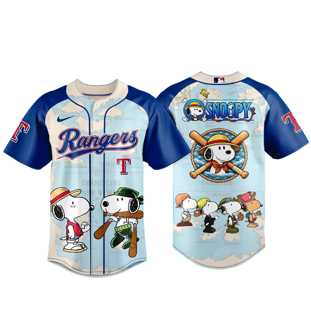 Texas Rangers x Snoopy 2026 Baseball Jersey 1 - Unicasport Texas Rangers x Snoopy 2026 Baseball Jersey