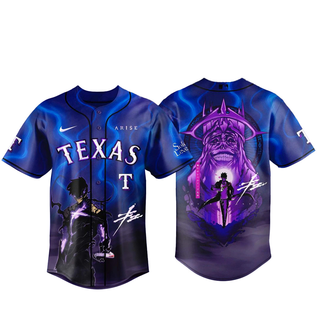 Texas Rangers x Solo Leveling Night 2026 Baseball Jersey Version 1 1 - Unicasport Texas Rangers x Solo Leveling Night 2026 Baseball Jersey Version 1
