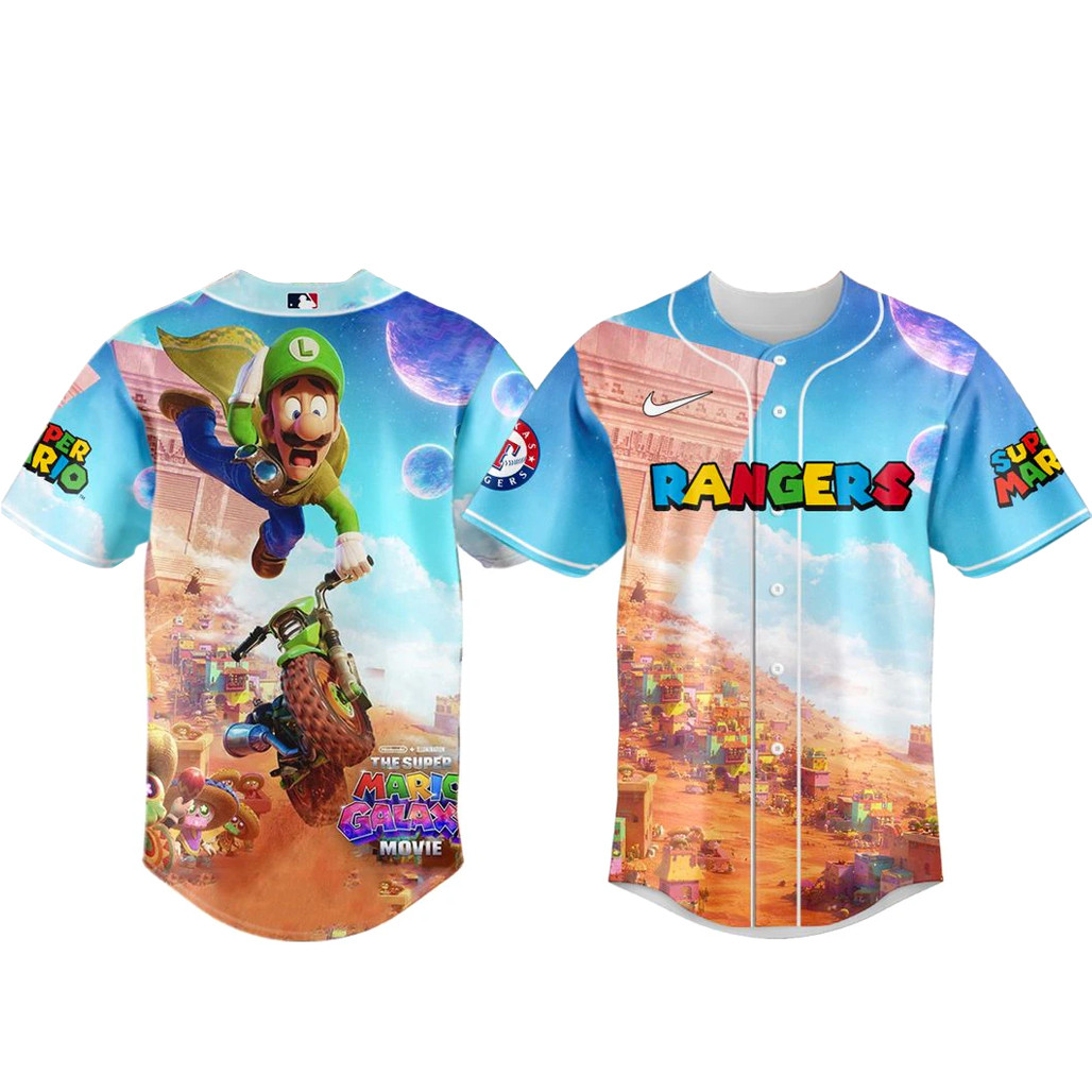 Texas Rangers x Super Mario Galaxy 2026 Baseball Jersey 1 - Unicasport Texas Rangers x Super Mario Galaxy 2026 Baseball Jersey