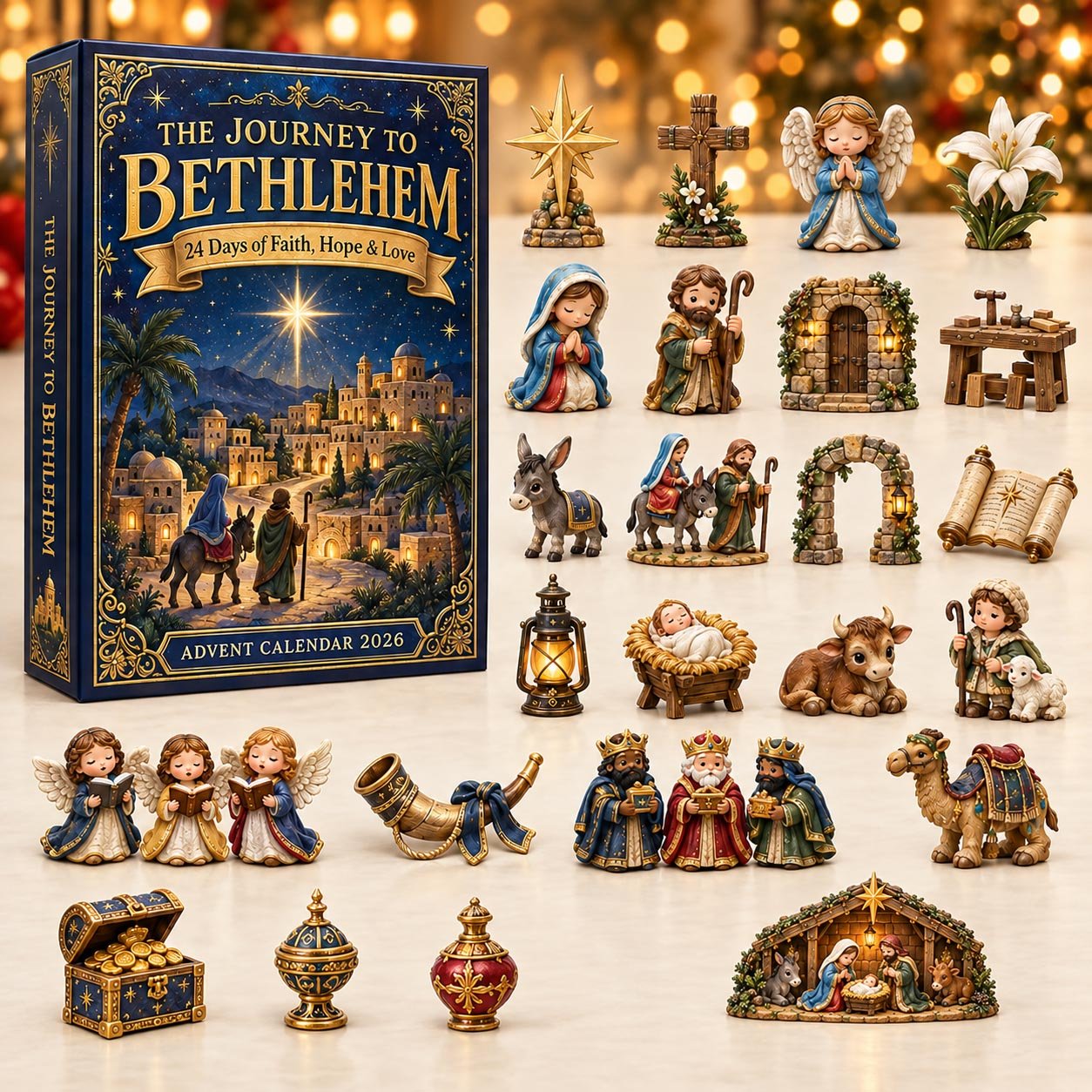 The Journey To Bethlehem Advent Calendar 2026 Wise Men Nativity 24 Days Countdown Church Gift