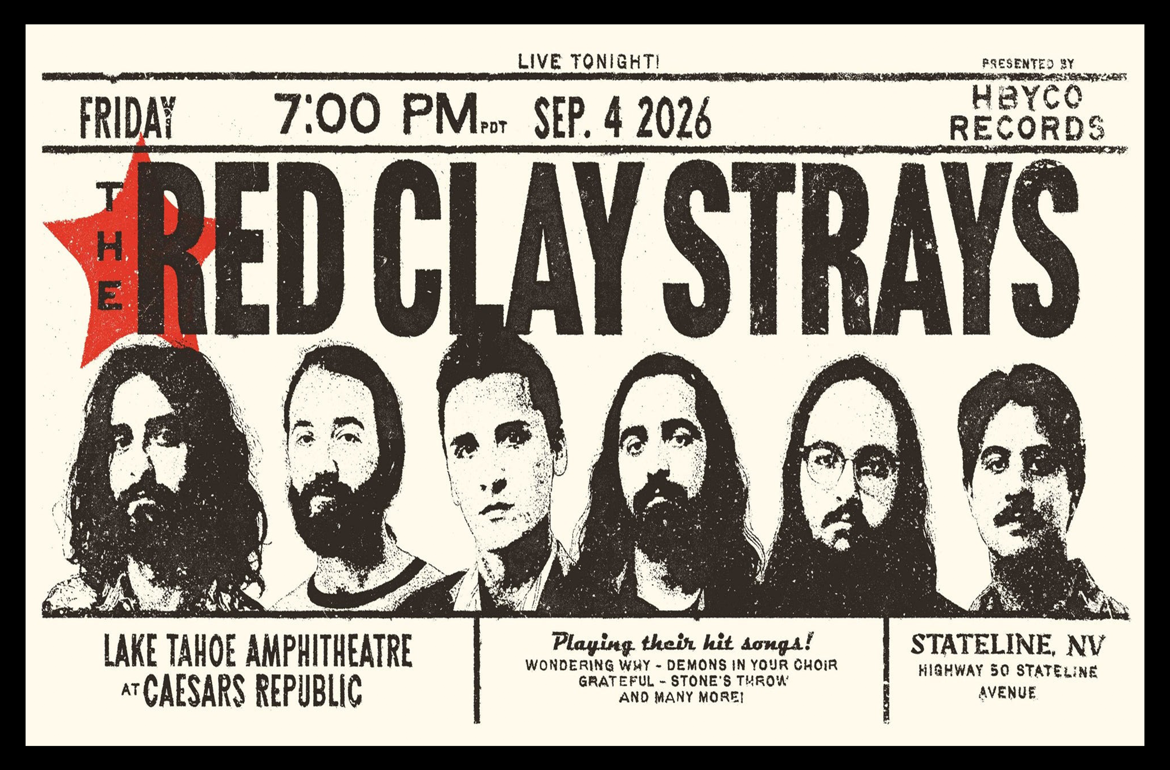 The Red Clay Strays Lake Tahoe Amphitheatre at Caesars Republic Sep 4 2026 Event Poster Exclusive Merch 2 - merchtourboutique the red clay strays lake tahoe amphitheatre at caesars republic sep 4 2026 event poster exclusive merch 8OfGW - merchtourboutique