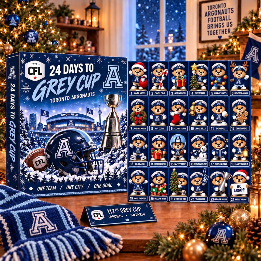 Toronto Argonauts Mascot Advent Calendar Grey Cup Christmas Ornaments Countdown Box Decor Ideas