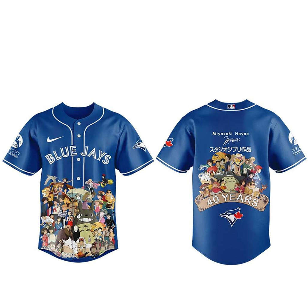 Toronto Blue Jays Miyazaki Hayao 40 Years Of Studio Ghibli 2026 Baseball Jersey