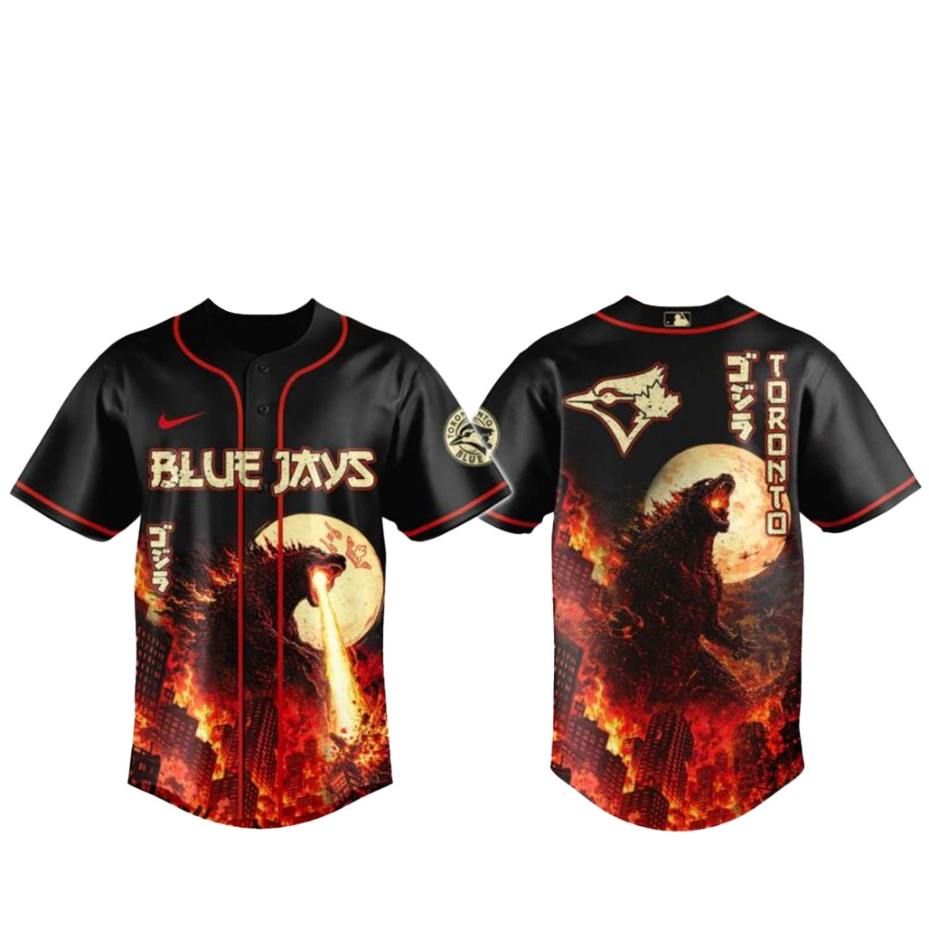 Toronto Blue Jays x Godzilla King of Monsters Baseball Jersey