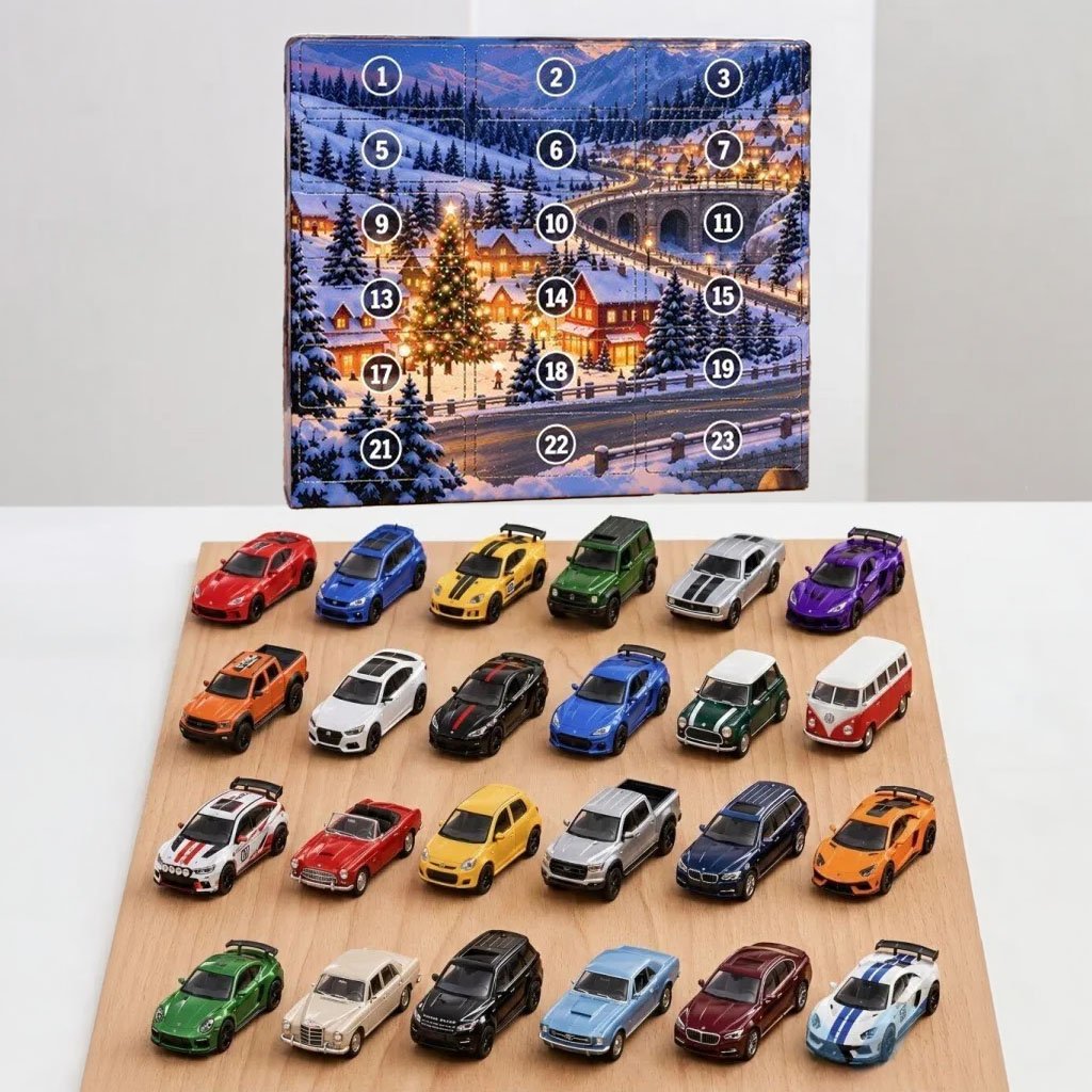 Toy Car Advent Calendar Christmas Countdown Box Xmas Tree Ornament Gift For Son